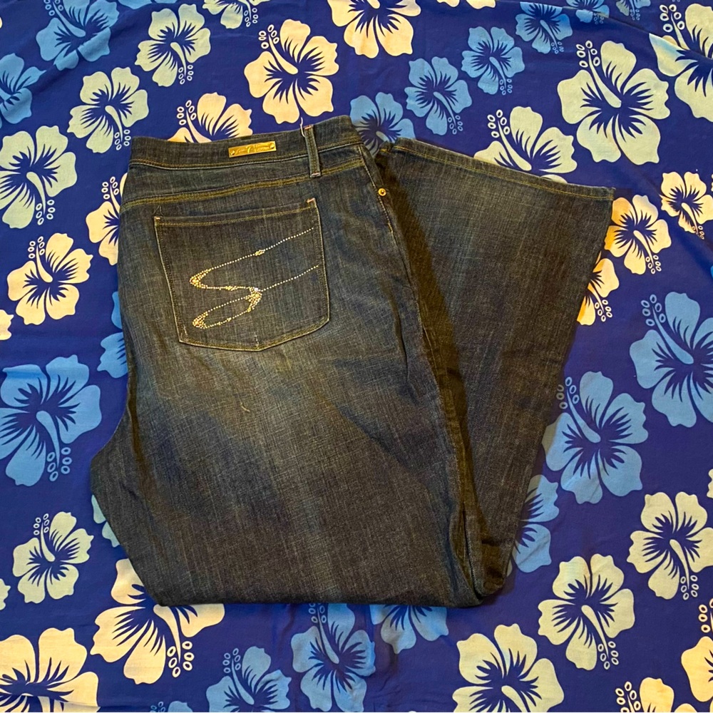 Seven bootcut Jeans size 24 (limited edition) with pink and white crystals